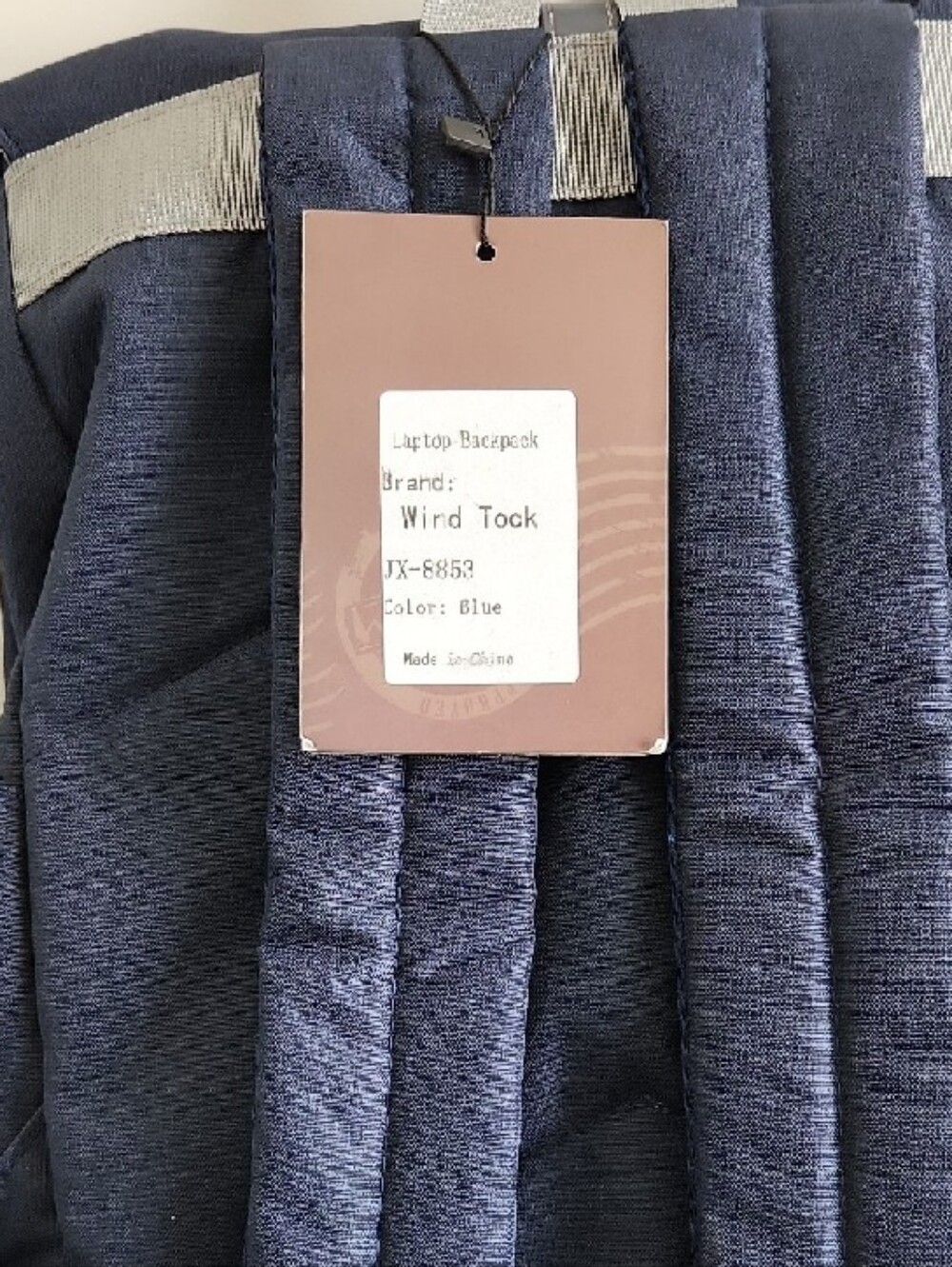 Wind Took Navy Canvas Men's Backpack Gray Details Snap Buckle Enclosure Zippers - Picture 3 of 12